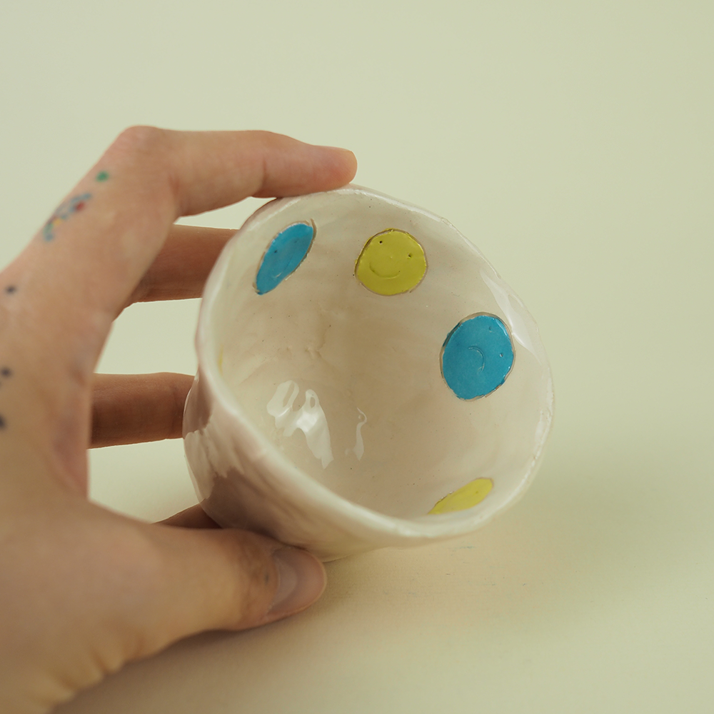 a cup of smileys